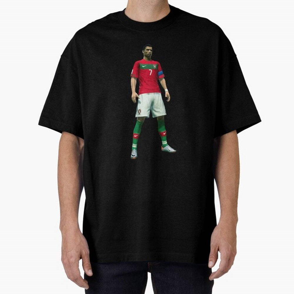 CR7 PES Oversized T-Shirt Keep the Legacy of FIFA World Cup 2026 Group Stage Spirit, Centered on Portugal, Cristiano Ronaldo, Haaland and CR7, Fan Favorite Moments, National Team Passion, Big Match Drama and Soccer History; Great for Supporters Who