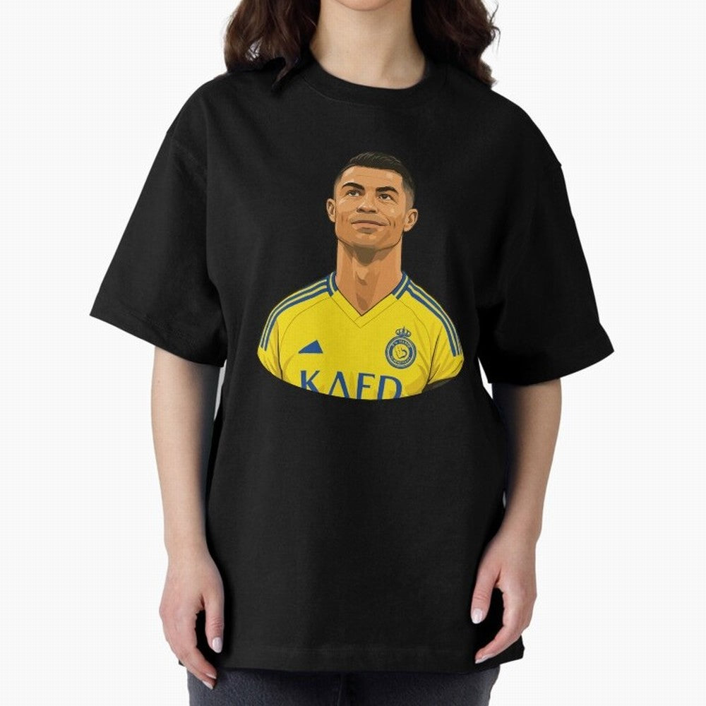 CR7 Oversized T-Shirt Support Your Favorite Stars during FIFA World Cup 2026 Group Stage for Fans of Mbappe and France and Portugal, Bringing Vintage Soccer Flavor, Modern Football Stars, National Flags and Final Night Emotion; Created for Match