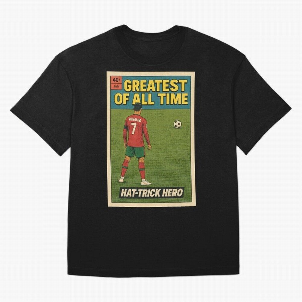 CR7 Comic Oversized T-Shirt Follow the Final Road of Match Day Hype around FIFA World Cup 2026 USA Canada Mexico, Messi, CR7 and Mbappe, Portugal, Soccer Culture, Superstar Moments, National Team Dreams and Competitive Fire; Created for Match Day