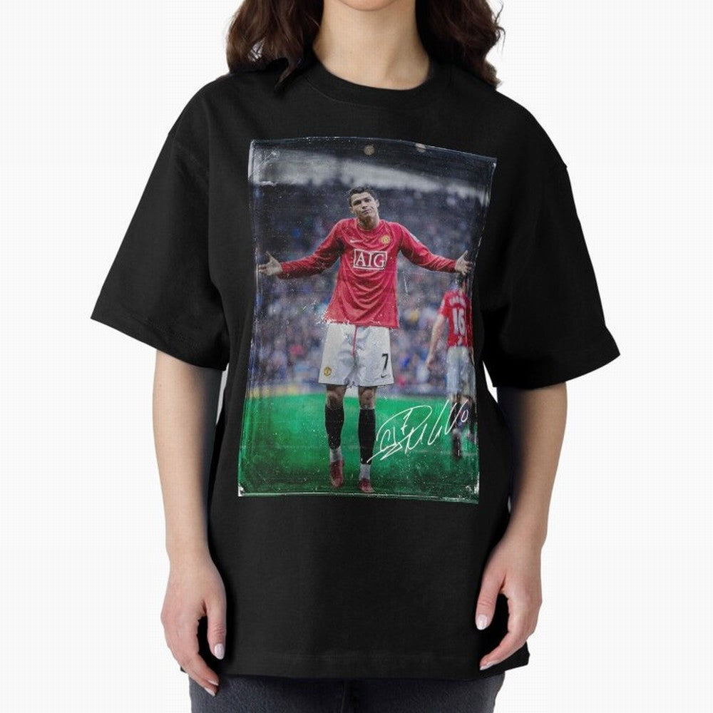 Cristiano Ronaldo Oversized T-Shirt Celebrate the Next Chapter of Match Day Hype around FIFA World Cup 2026, Haaland, England, France and Netherlands, Goal Celebration Energy, Supporter Heritage, Football Icons and Worldwide Tournament Joy; Ideal