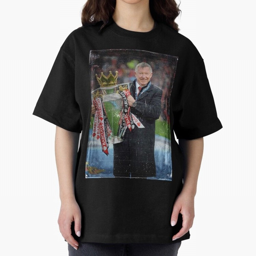 Sir Alex Ferguson Champion Oversized T-Shirt Celebrate Football Heritage in Match Day Hype around FIFA World Cup 2026 Group Stage, Mbappe, Netherlands, Worldwide Fan Energy, Dramatic Goals, Stadium Lights and Championship Celebrations; Perfect for