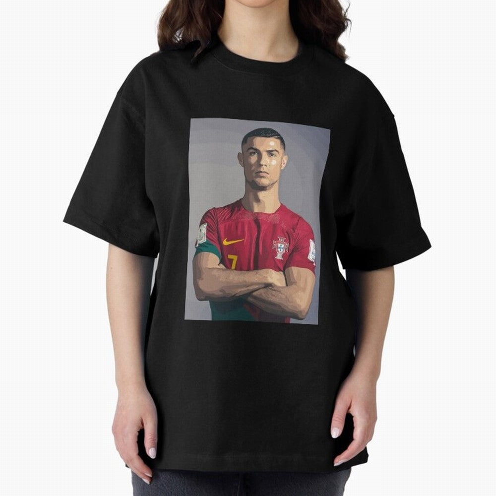 Cristiano Ronaldo Oversized T-Shirt Make Your Look Match FIFA World Cup 2026 USA Canada Mexico Celebrating Cristiano Ronaldo, England, France and Netherlands Energy, Champion Mindset, Group Stage Buzz, Knockout Tension and Passionate Fan Culture;