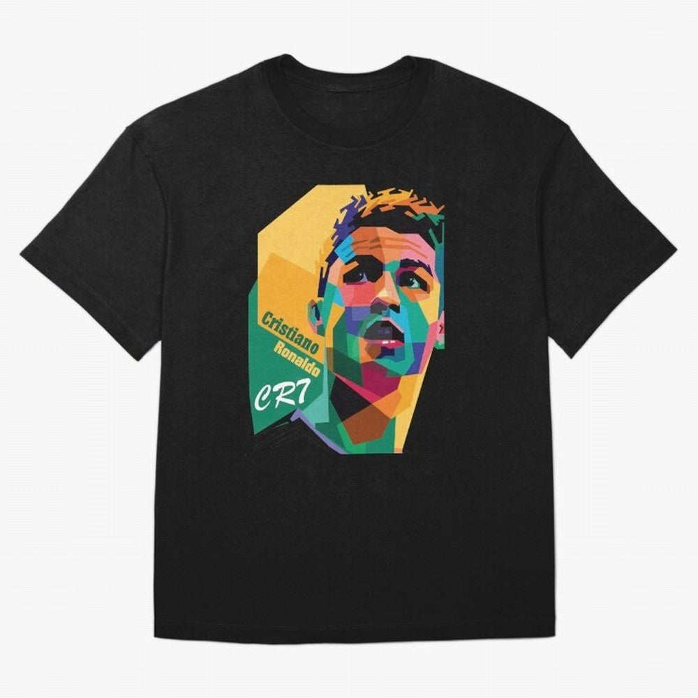 CR7 Pop Art Cristiano Ronaldo Design For Football Fans Gift For Soccer Lovers Oversized T-Shirt Make Every Match About FIFA World Cup 2026 USA Canada Mexico Highlighting Mbappe and Neymar, Spain and Netherlands Energy, Tournament Hype, Historic