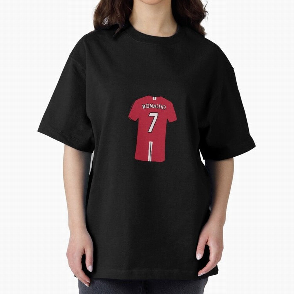 Cristiano Ronaldo Number 7 Jersey Illustration Oversized T-Shirt Make Your Look Match Global Football Passion for FIFA World Cup 2026 Group Stage, Built around Haaland, Germany, Supporter Pride, Iconic Celebrations, Legendary Names and Global Match