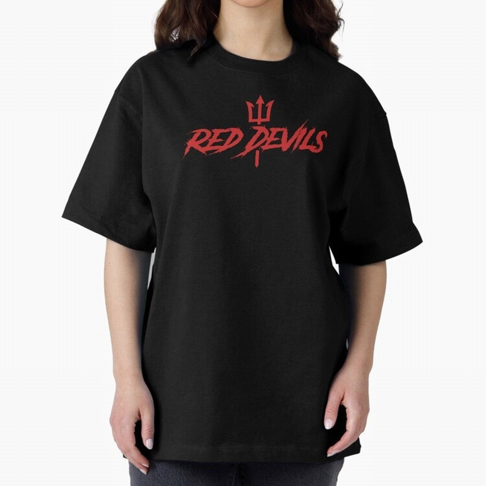 Red Devils Oversized T-Shirt Follow the Final Road of Global Football Passion for FIFA World Cup 2026 USA Canada Mexico, Driven by Cristiano Ronaldo, Haaland and CR7, Brazil, Vintage Soccer Flavor, Modern Football Stars, National Flags and Final