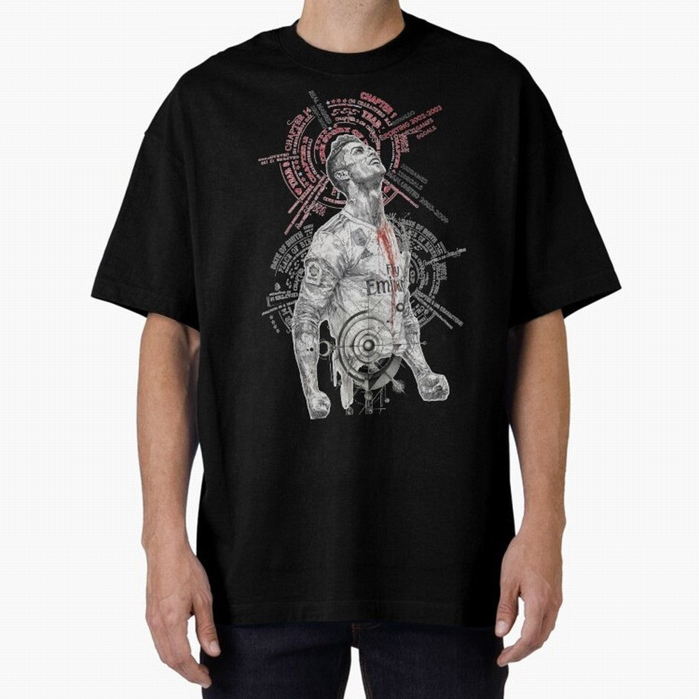 Cristiano Ronaldo Football Playmaker Oversized T-Shirt Share the Excitement of Global Football Passion for FIFA World Cup 2026, Celebrating Mbappe, Brazil, Portugal and Argentina, Soccer Culture, Superstar Moments, National Team Dreams and