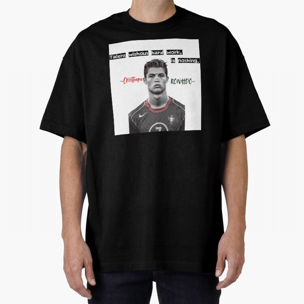 Cristiano Ronaldo - Dedication | NextLevel Motivation white Oversized T-Shirt Show Championship Spirit for FIFA World Cup 2026 Group Stage Inspired by Cristiano Ronaldo, England and Germany Energy, Worldwide Fan Energy, Dramatic Goals, Stadium
