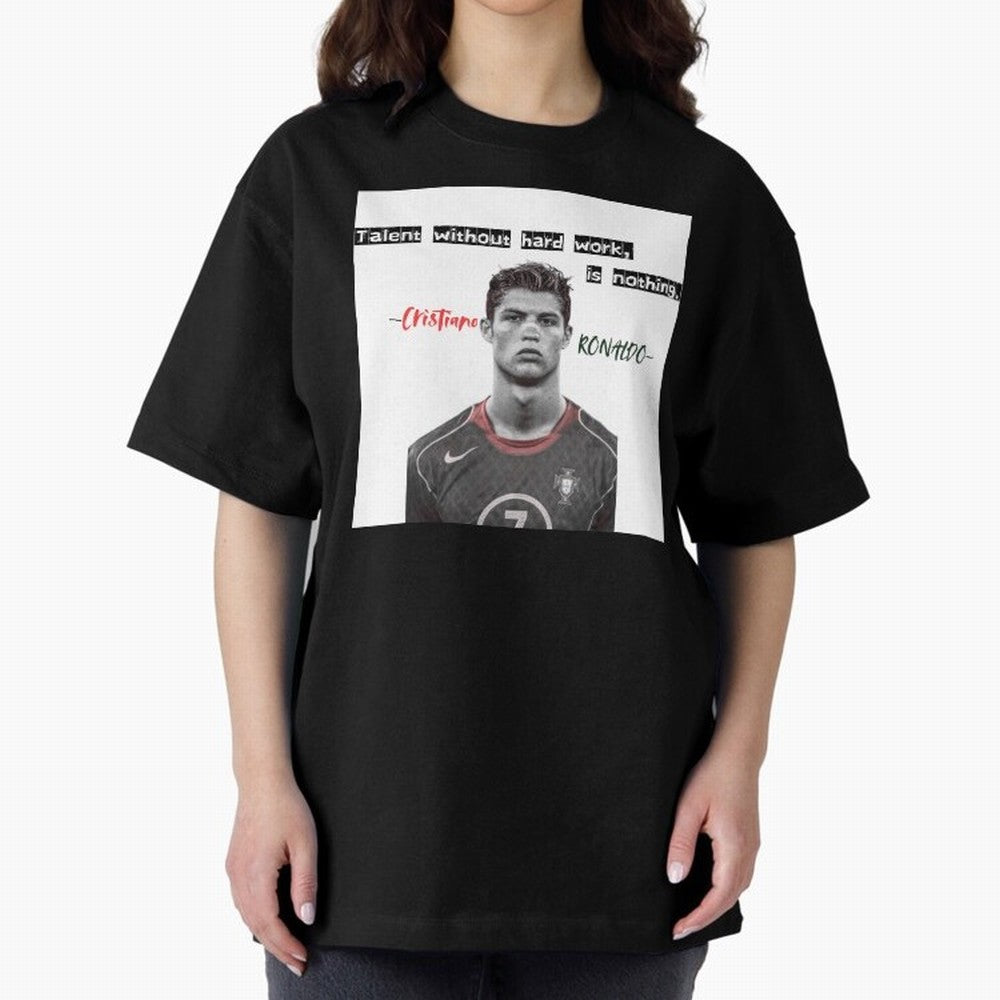 Cristiano Ronaldo - Dedication | NextLevel Motivation white Oversized T-Shirt Show Championship Spirit for FIFA World Cup 2026 Group Stage Inspired by Cristiano Ronaldo, England and Germany Energy, Worldwide Fan Energy, Dramatic Goals, Stadium