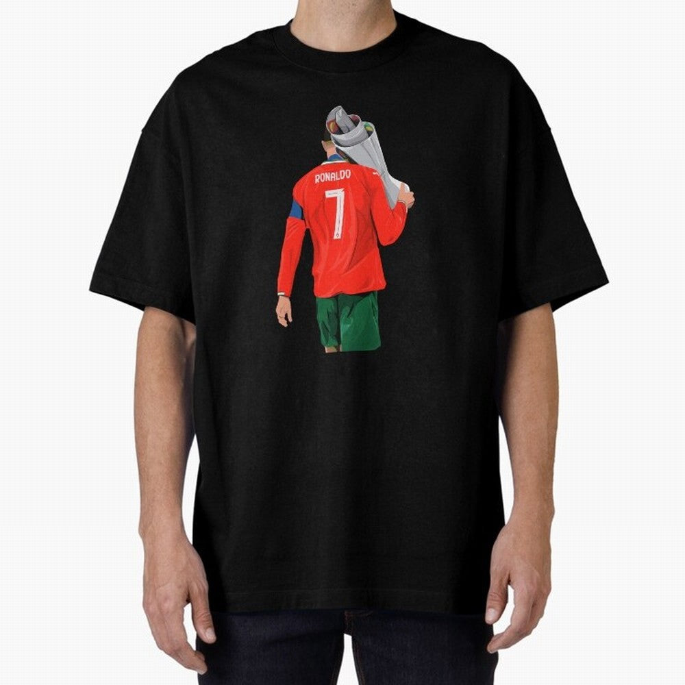Cristiano Ronaldo Campion Oversized T-Shirt Elevate Match Day Hype around FIFA World Cup 2026 USA Canada Mexico, CR7 and Messi, England, Fan Favorite Moments, National Team Passion, Big Match Drama and Soccer History; Built for Supporters Chasing