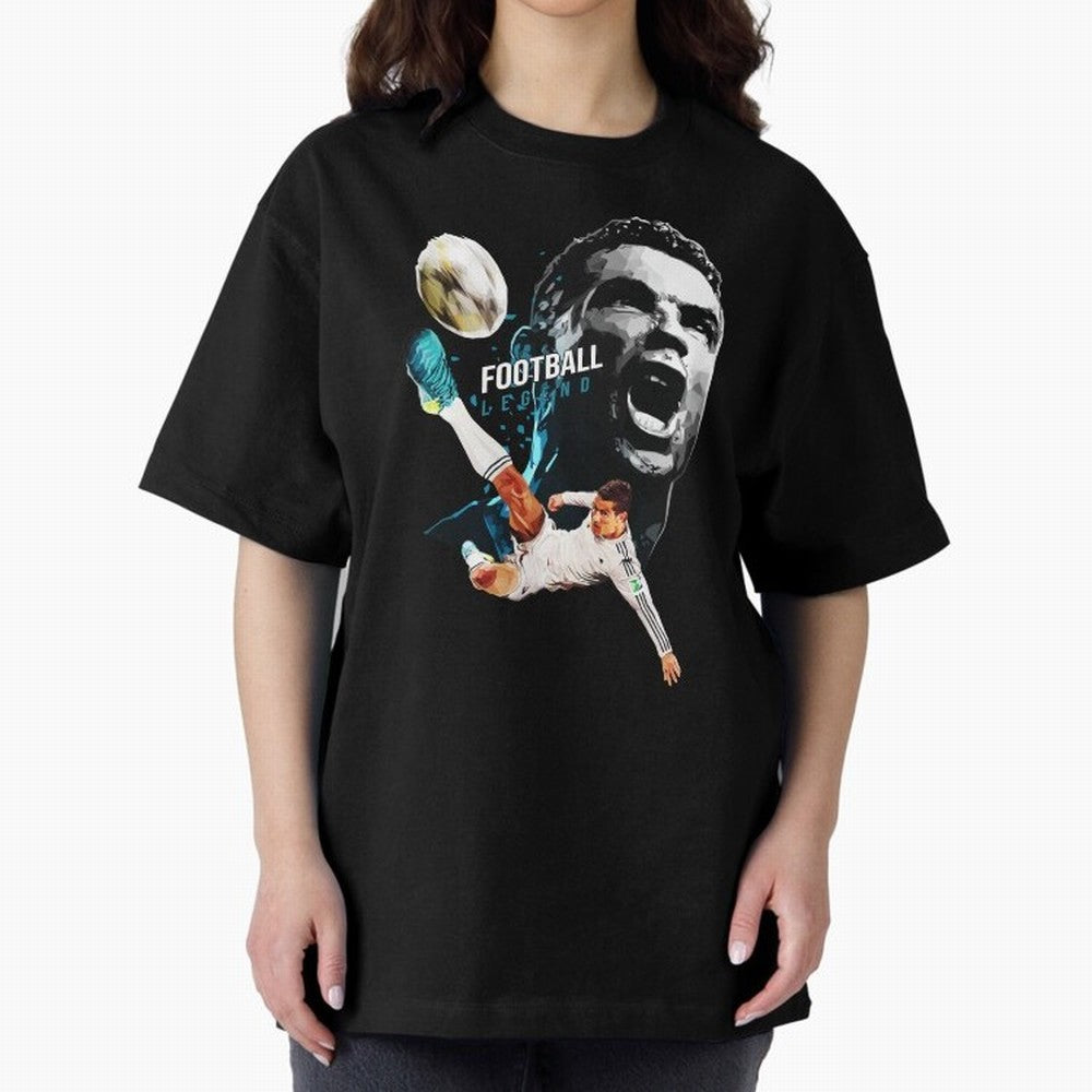 Cristiano Ronaldo Oversized T-Shirt Celebrate Classic Football Spirit in Match Day Hype around FIFA World Cup 2026 Group Stage, Messi, Neymar and Mbappe, France and Portugal, Sports Nostalgia, International Competition, Famous Players and