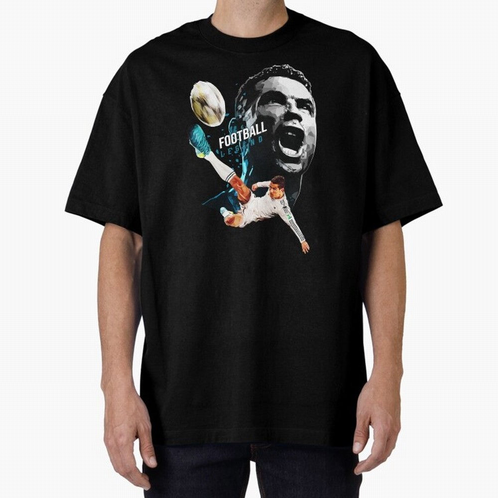 Cristiano Ronaldo Oversized T-Shirt Celebrate Classic Football Spirit in Match Day Hype around FIFA World Cup 2026 Group Stage, Messi, Neymar and Mbappe, France and Portugal, Sports Nostalgia, International Competition, Famous Players and