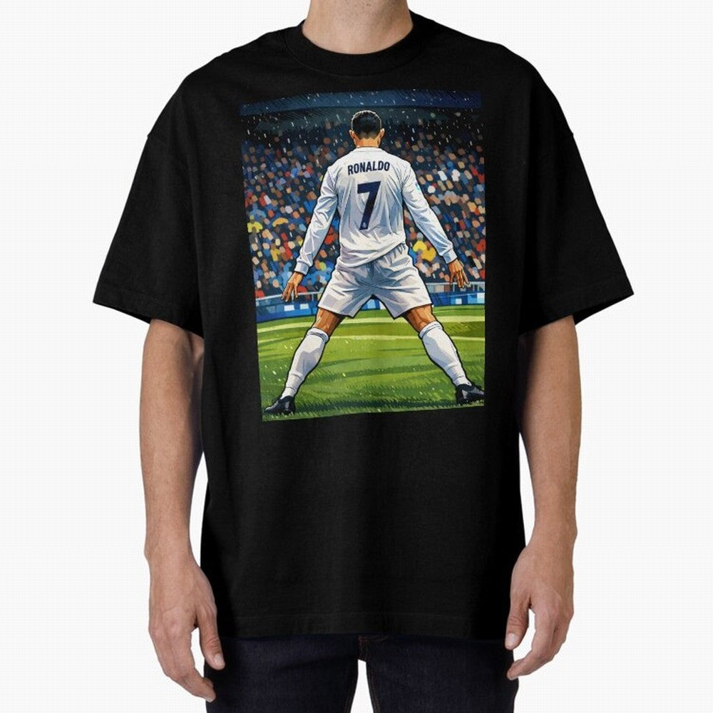 CR7 Oversized T-Shirt Discover Global Football Passion for FIFA World Cup 2026, Built around Cristiano Ronaldo, Haaland and CR7, Argentina, France and Brazil, Worldwide Fan Energy, Dramatic Goals, Stadium Lights and Championship Celebrations;