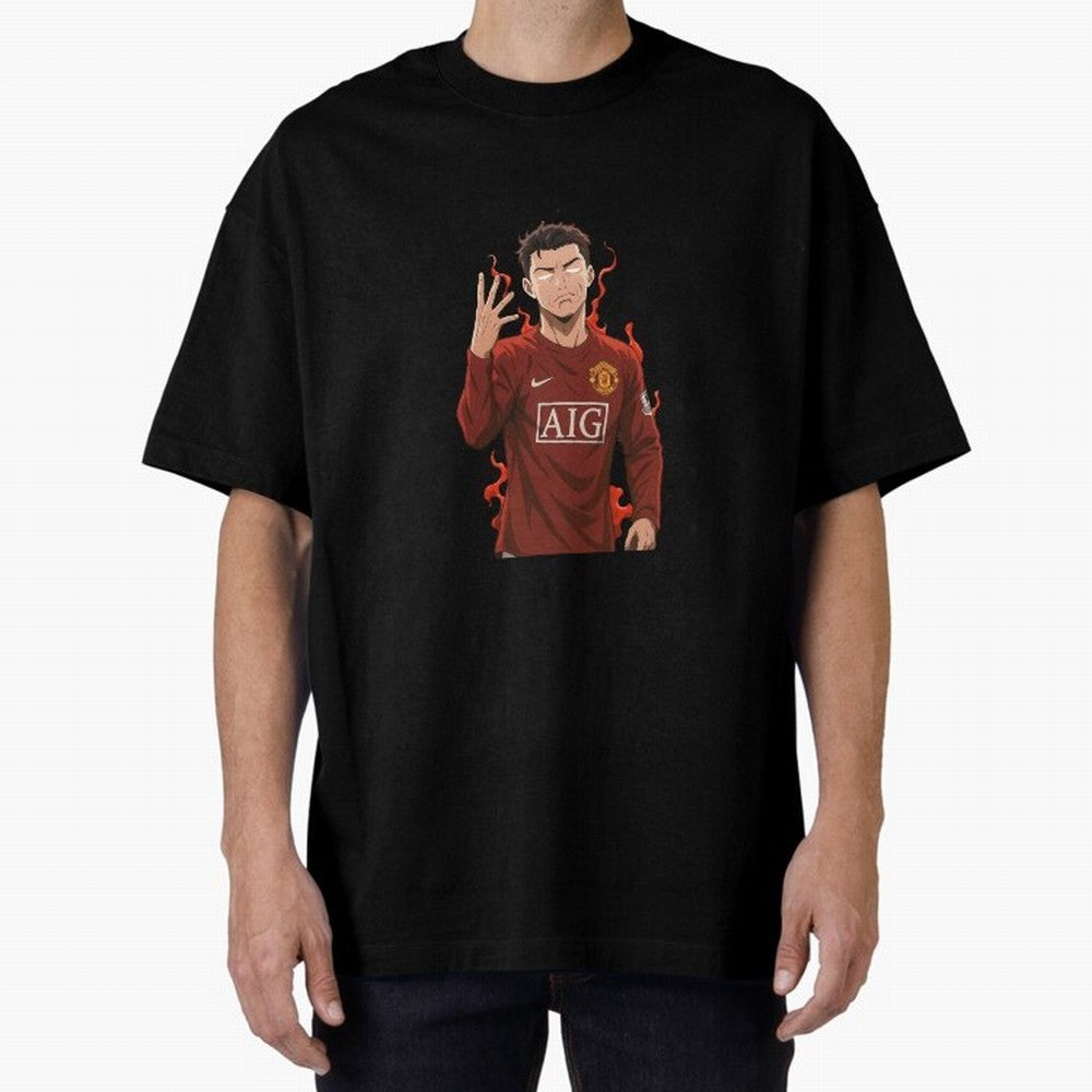 Cristiano Ronaldo Anime Art ¨C Blue Lock Inspired Football Legend Oversized T-Shirt Celebrate Every Goal in FIFA World Cup 2026 Spirit, Connected to England, Mbappe and Neymar, Stadium Memories, Football Loyalty, International Chants and