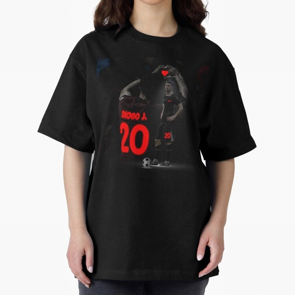Diogo Jota poster Oversized T-Shirt Show Match Day Excitement for Match Day Hype around FIFA World Cup 2026, Messi, CR7 and Mbappe, Brazil, Portugal and Argentina, Championship Spirit, Famous Goals, Roaring Crowds and International Football Unity;