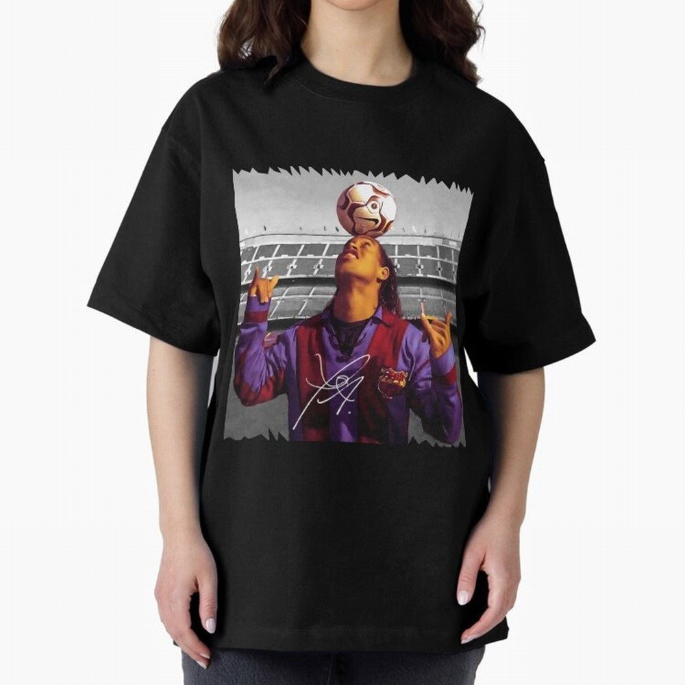 Ronaldinho - vintage Oversized T-Shirt Stand with FIFA World Cup 2026 Group Stage for Fans of Mbappe and Neymar and Netherlands, Bringing Tournament Hype, Historic Matchups, Family Viewing Parties and Global Sports Pride; Ideal for Football Dads,