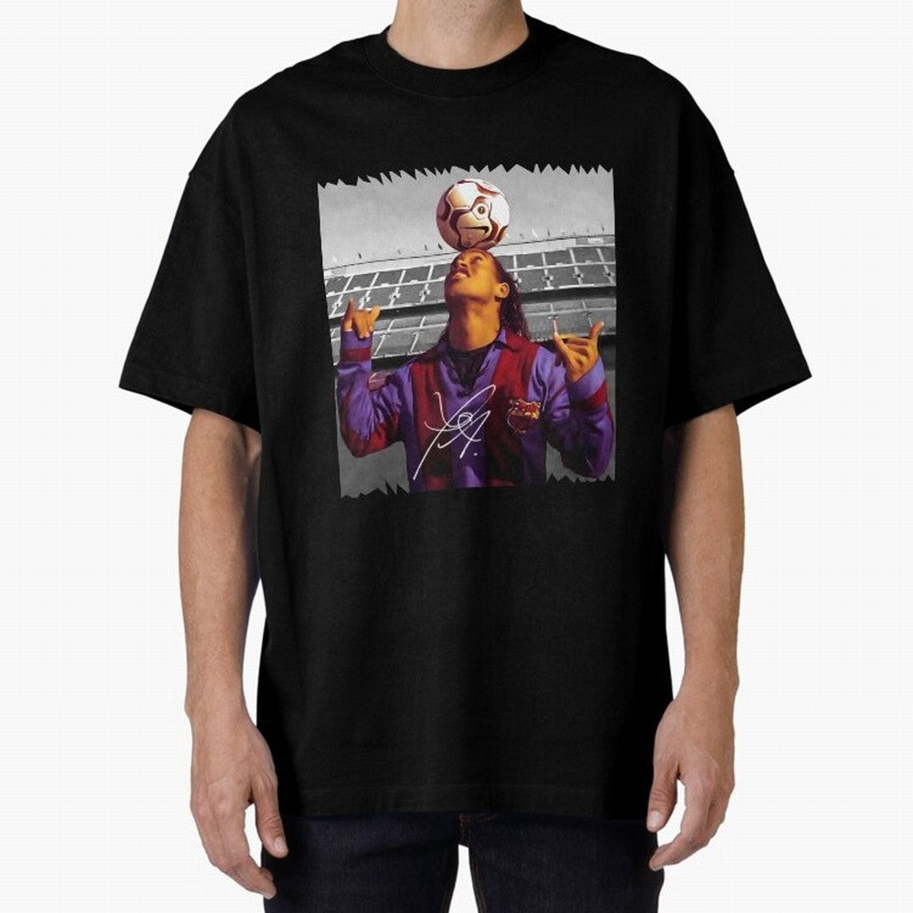 Ronaldinho - vintage Oversized T-Shirt Stand with FIFA World Cup 2026 Group Stage for Fans of Mbappe and Neymar and Netherlands, Bringing Tournament Hype, Historic Matchups, Family Viewing Parties and Global Sports Pride; Ideal for Football Dads,