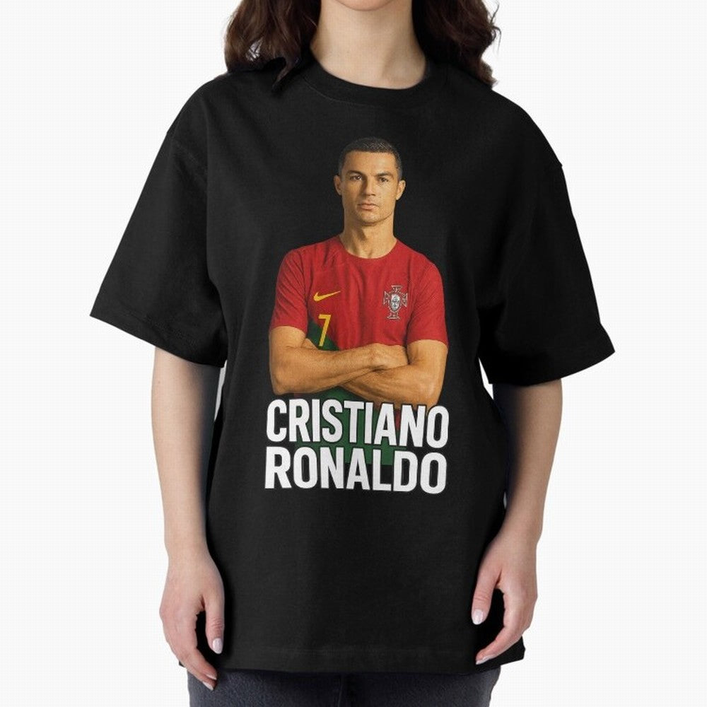 Cristiano Ronaldo Oversized T-Shirt Support the Legends of FIFA World Cup 2026 Group Stage Spirit, Driven by Netherlands, CR7, Stadium Chants, National Pride, Trophy Dreams and Unforgettable Football Memories; Ideal for Football Dads, Football
