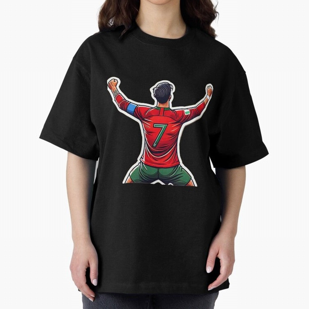 Ronaldo 7 Oversized T-Shirt Capture the FIFA World Cup 2026 Group Stage Journey through Messi Highlights, Spain and Netherlands Pride, Sports Nostalgia, International Competition, Famous Players and Unforgettable Victories; Great for Supporters Who