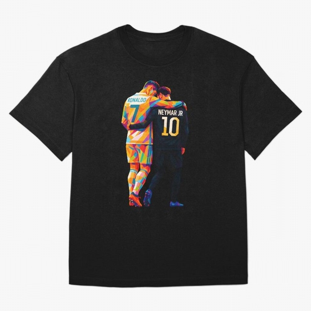 Cristiano Ronaldo & Neymar JR Wpap Art Oversized T-Shirt Fuel Your Fan Pride for FIFA World Cup 2026 Spirit, Capturing France, Cristiano Ronaldo, Retro Football Energy, Iconic Rivalries, Trophy Chase Drama and Stadium Atmosphere; Great for Watch