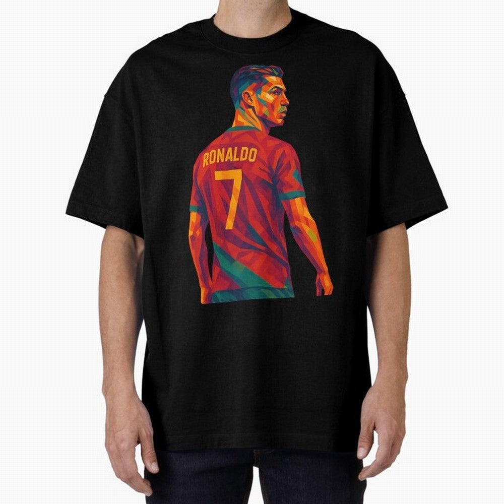 Cristiano Ronaldo Oversized T-Shirt Honor the Football Icons of FIFA World Cup 2026 for Fans of Neymar, Haaland and Cristiano Ronaldo and Brazil, Portugal and Argentina, Bringing Goal Celebration Energy, Supporter Heritage, Football Icons and