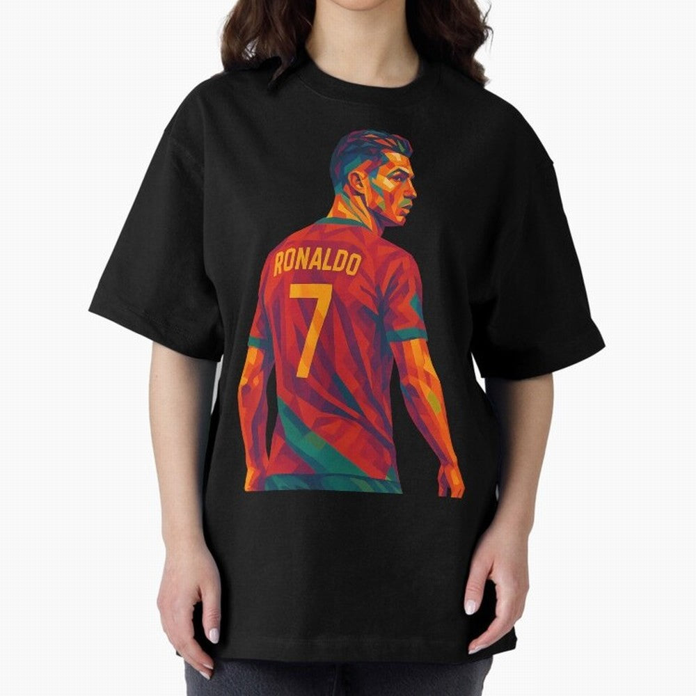 Cristiano Ronaldo Oversized T-Shirt Honor the Football Icons of FIFA World Cup 2026 for Fans of Neymar, Haaland and Cristiano Ronaldo and Brazil, Portugal and Argentina, Bringing Goal Celebration Energy, Supporter Heritage, Football Icons and
