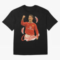 Young Cristiano Ronaldo Man United Art ¨C Rising Soccer Legend Tribute	 Oversized T-Shirt Show Passion for the Stars of FIFA World Cup 2026 Group Stage Spirit, with Argentina, France and Brazil, Haaland and Mbappe, Global Supporter Spirit,