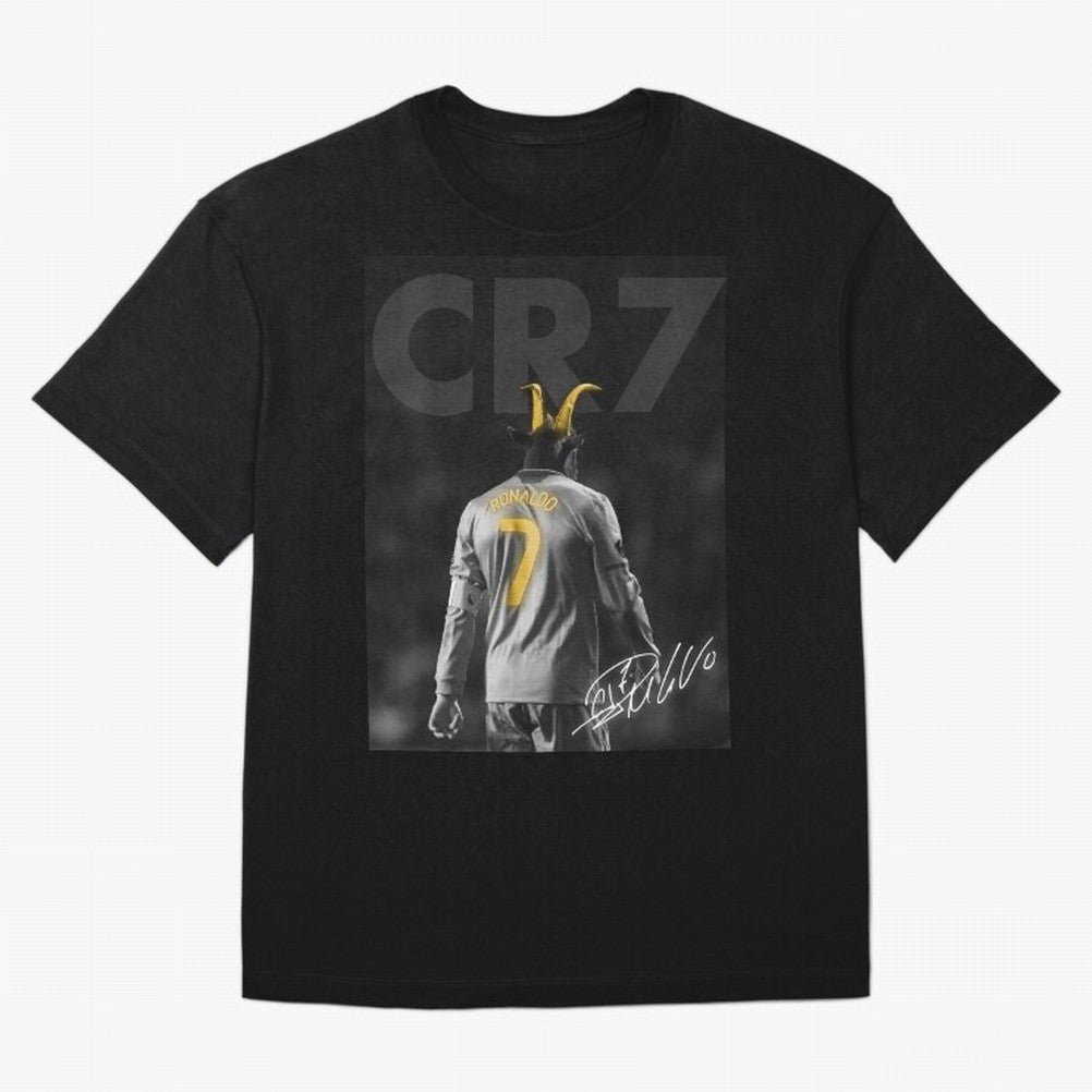 CR7 The Goat Poster Oversized T-Shirt Honor the Football Icons of FIFA World Cup 2026 USA Canada Mexico for Fans of CR7 and Messi and Spain, Bringing Match Day Excitement, Supporter Culture, Golden Goals and Global Football Passion; Perfect for