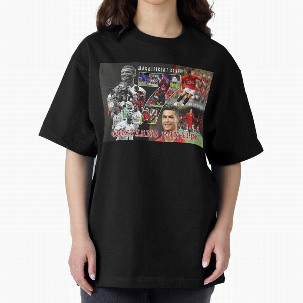 Cristiano Ronaldo - Magnificent 7 Poster Oversized T-Shirt Back Your Heroes with FIFA World Cup 2026 Group Stage for Fans of Cristiano Ronaldo and Germany, Bringing Sports Nostalgia, International Competition, Famous Players and Unforgettable