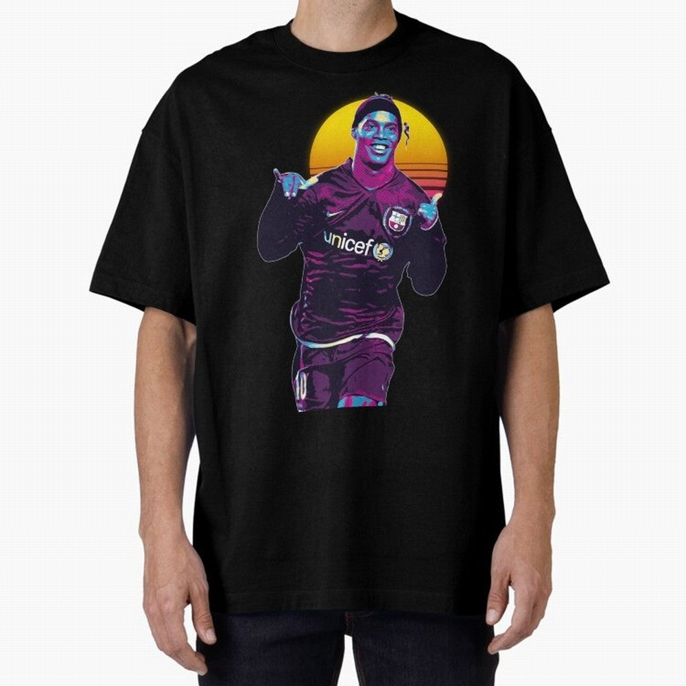 ronaldinho retro Oversized T-Shirt Bring Legendary Rivalry Energy to FIFA World Cup 2026 for Fans of CR7 and Netherlands, Bringing Football Passion, Legendary Performances, Festival Vibes and Supporter Community; Ideal for Football Dads, Football