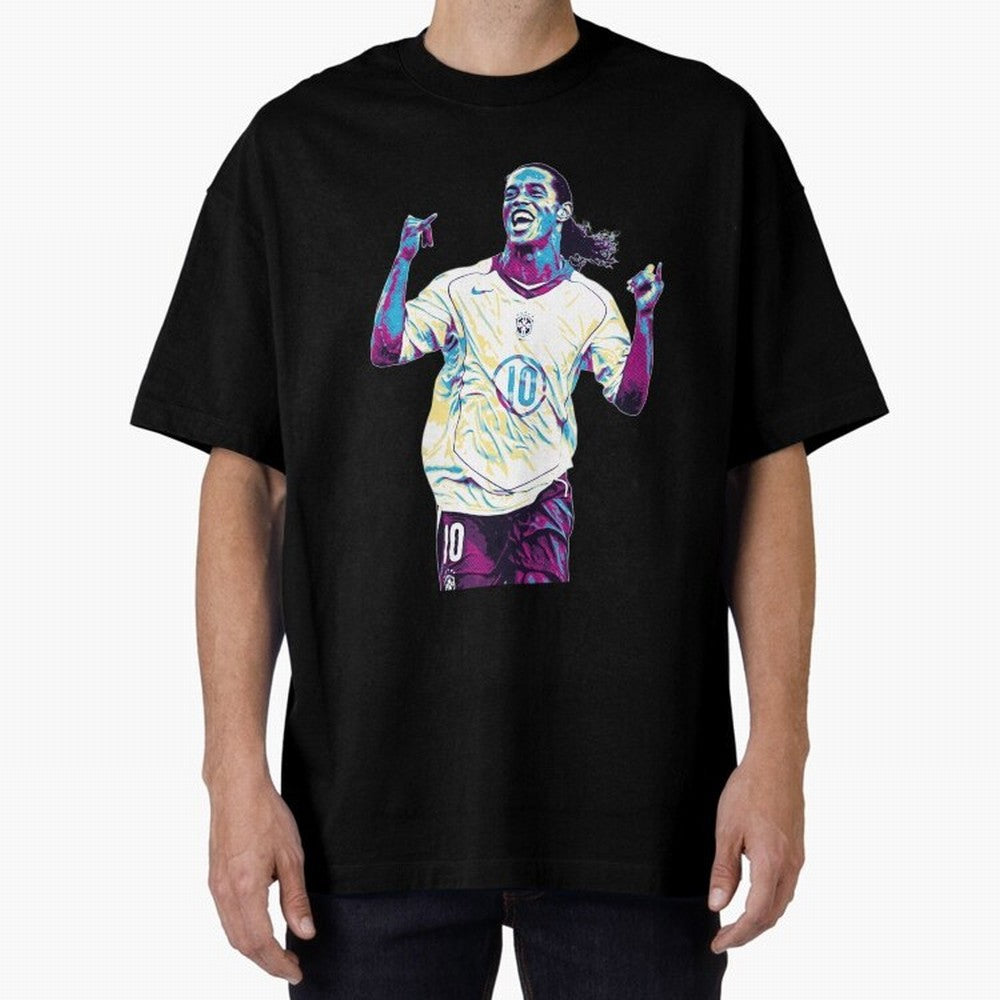 Ronaldinho brazil team Oversized T-Shirt Honor Champions and Dreams in the FIFA World Cup 2026 USA Canada Mexico Journey through Cristiano Ronaldo Highlights, Netherlands Pride, Stadium Memories, Football Loyalty, International Chants and