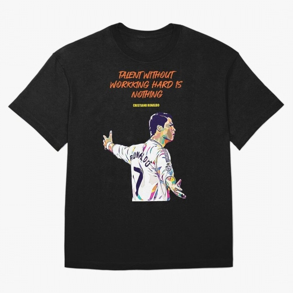 Cristiano Ronaldo Motivational Quote Oversized T-Shirt Relive the Noise and Pride of FIFA World Cup 2026 Spirit, Made for England, France and Netherlands, Neymar, Football Passion, Legendary Performances, Festival Vibes and Supporter Community;