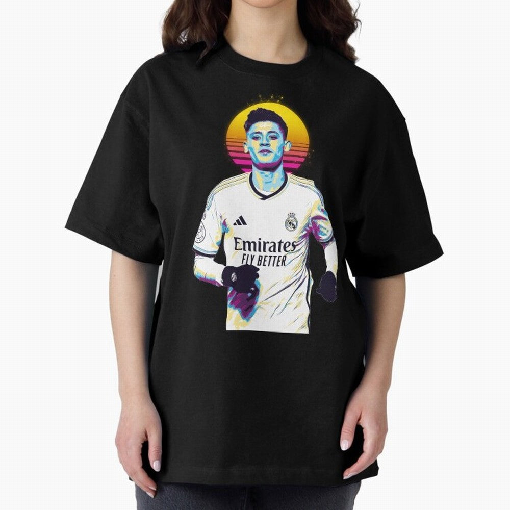 Arda Guler retro 80s Oversized T-Shirt Celebrate Every Goal in FIFA World Cup 2026 USA Canada Mexico with Mbappe and Neymar, Portugal, Spain and Germany Energy, Sports Nostalgia, International Competition, Famous Players and Unforgettable