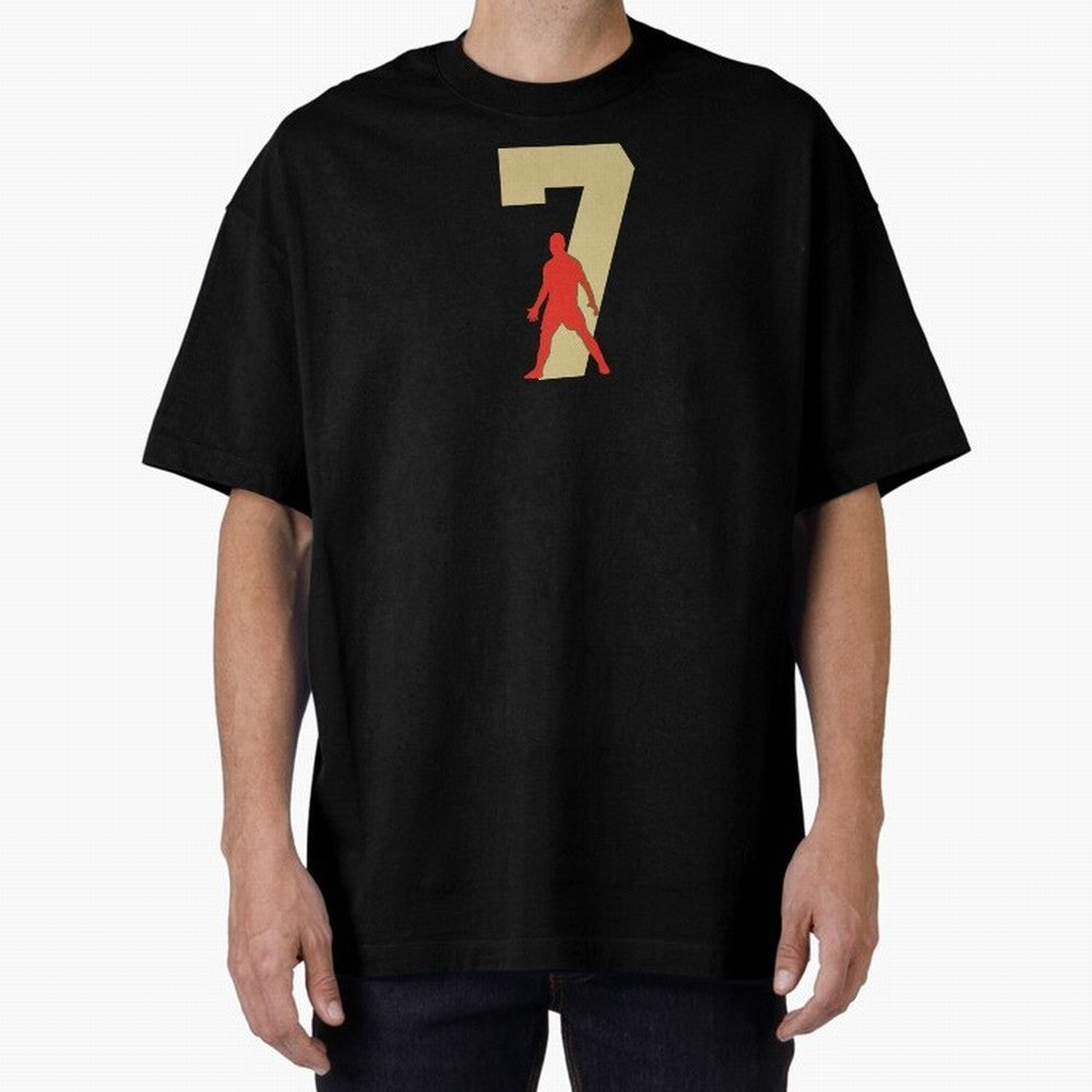 Ronaldo 7 Soccer Icon Oversized T-Shirt Make Memories around Match Day Hype around FIFA World Cup 2026 Group Stage, Neymar, Haaland and Cristiano Ronaldo, England, France and Netherlands, Supporter Pride, Iconic Celebrations, Legendary Names and