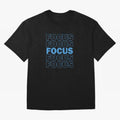 Focus Focus Focus (Blue) Oversized T-Shirt Feel International Energy from FIFA World Cup 2026 Spirit, Connected to France and Portugal, Messi, Neymar and Mbappe, Soccer Culture, Superstar Moments, National Team Dreams and Competitive Fire; Perfect