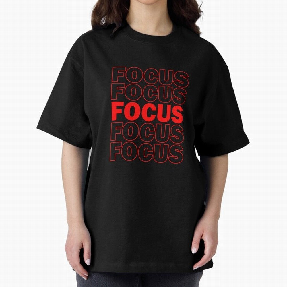 Focus Focus Focus (Red) Oversized T-Shirt Bring Trophy Dreams to Global Football Passion for FIFA World Cup 2026, Filled with Cristiano Ronaldo, Haaland and CR7, Germany, Sports Nostalgia, International Competition, Famous Players and Unforgettable