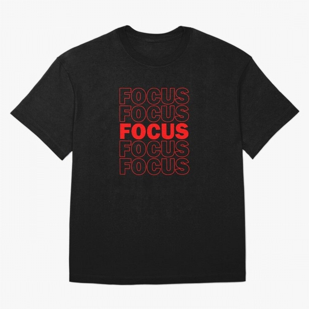 Focus Focus Focus (Red) Oversized T-Shirt Bring Trophy Dreams to Global Football Passion for FIFA World Cup 2026, Filled with Cristiano Ronaldo, Haaland and CR7, Germany, Sports Nostalgia, International Competition, Famous Players and Unforgettable