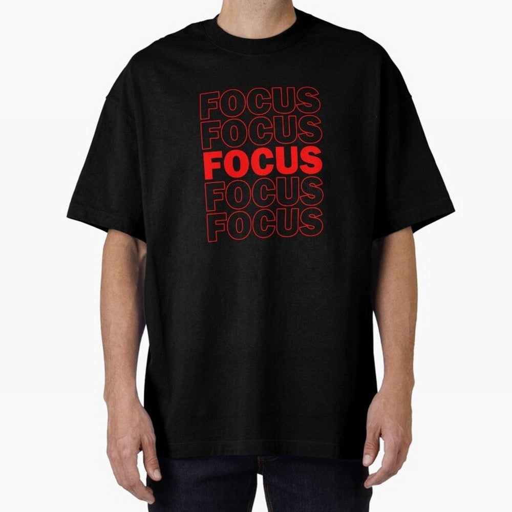 Focus Focus Focus (Red) Oversized T-Shirt Bring Trophy Dreams to Global Football Passion for FIFA World Cup 2026, Filled with Cristiano Ronaldo, Haaland and CR7, Germany, Sports Nostalgia, International Competition, Famous Players and Unforgettable