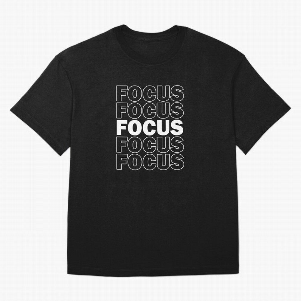 Focus Focus Focus (White Design) Oversized T-Shirt Celebrate Global Passion for FIFA World Cup 2026 Group Stage for Fans of Neymar, Haaland and Cristiano Ronaldo and Portugal, Spain and Germany, Bringing Football Festival Excitement, Trophy