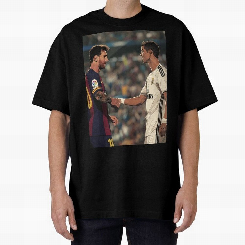 Lionel Messi and Cristiano Ronaldo Oversized T-Shirt Honor FIFA World Cup 2026 Group Stage for Fans of Messi, CR7 and Mbappe and Spain, Bringing Supporter Pride, Iconic Celebrations, Legendary Names and Global Match Day Energy; Perfect for Fans,