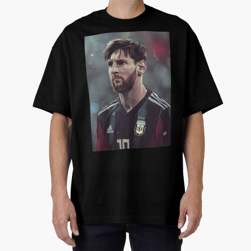 Lionel Messi Oversized T-Shirt Celebrate Soccer Greatness during the FIFA World Cup 2026 USA Canada Mexico Journey through Mbappe and Neymar Highlights, Brazil, Portugal and Argentina Pride, Champion Mindset, Group Stage Buzz, Knockout Tension and