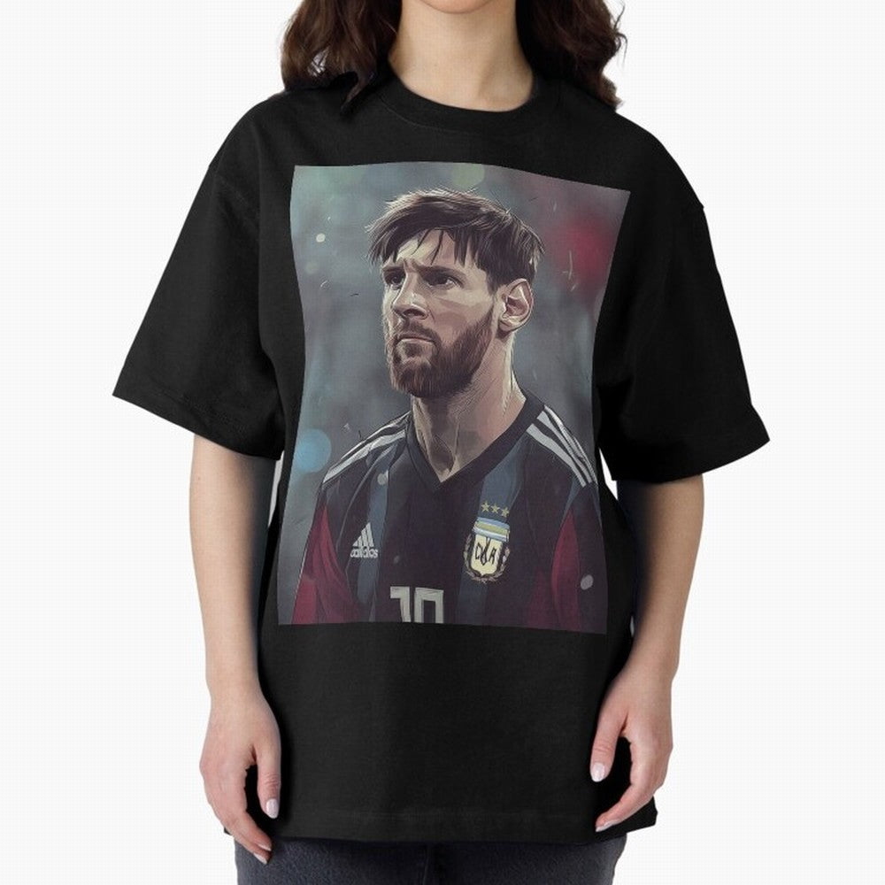 Lionel Messi Oversized T-Shirt Celebrate Soccer Greatness during the FIFA World Cup 2026 USA Canada Mexico Journey through Mbappe and Neymar Highlights, Brazil, Portugal and Argentina Pride, Champion Mindset, Group Stage Buzz, Knockout Tension and