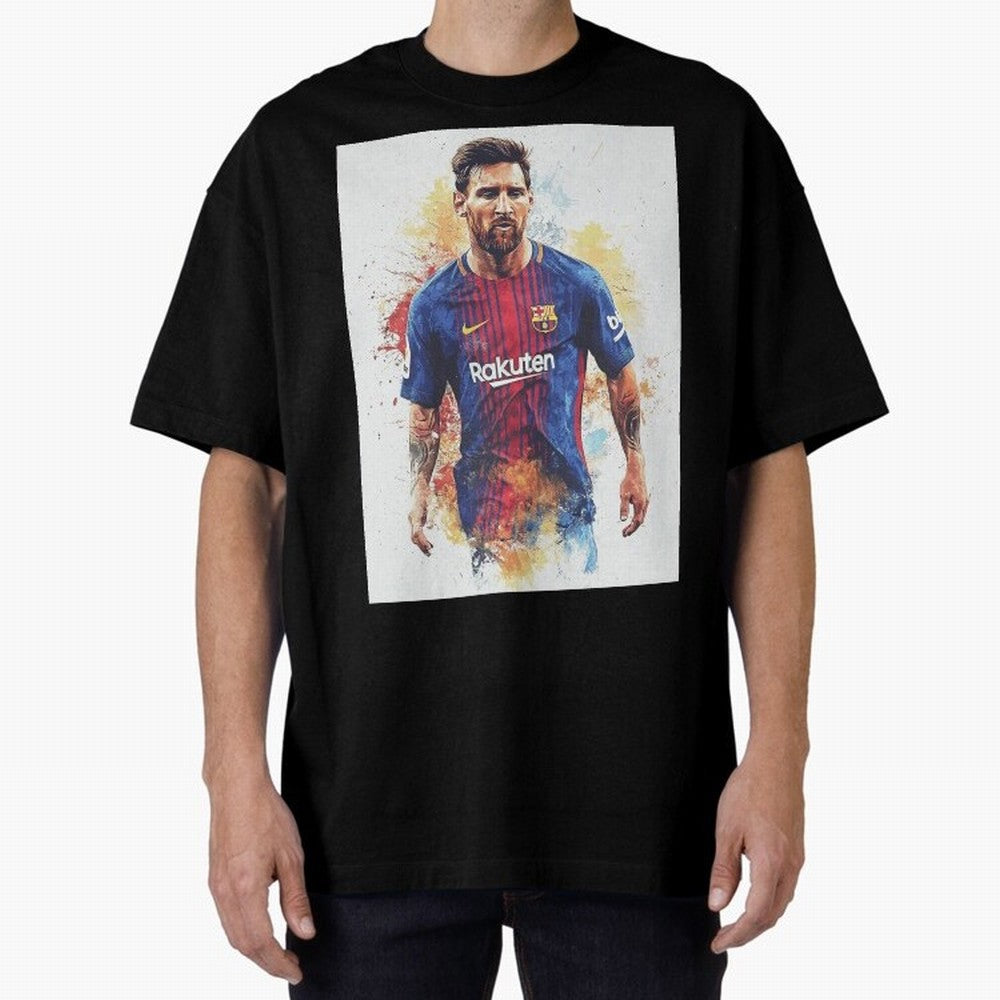 Lionel Messi Oversized T-Shirt Back the Journey through Global Football Passion for FIFA World Cup 2026, Inspired by Messi, Neymar and Mbappe, Portugal, Sports Nostalgia, International Competition, Famous Players and Unforgettable Victories; Ideal