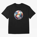 Football Soccer Ball Watercolor Illustration Drawing (Light Red BG) Oversized T-Shirt Support Your Favorite Stars during Global Football Passion for FIFA World Cup 2026, Connected to Messi, Spain and Netherlands, Football Festival Excitement,
