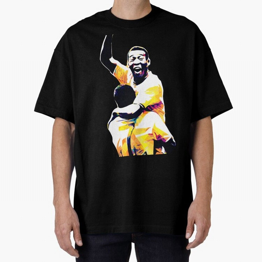 Pele Pop Art Oversized T-Shirt Capture Stadium Memories from Match Day Hype around FIFA World Cup 2026 USA Canada Mexico, Haaland, Argentina, Fan Favorite Moments, National Team Passion, Big Match Drama and Soccer History; Perfect for People Who