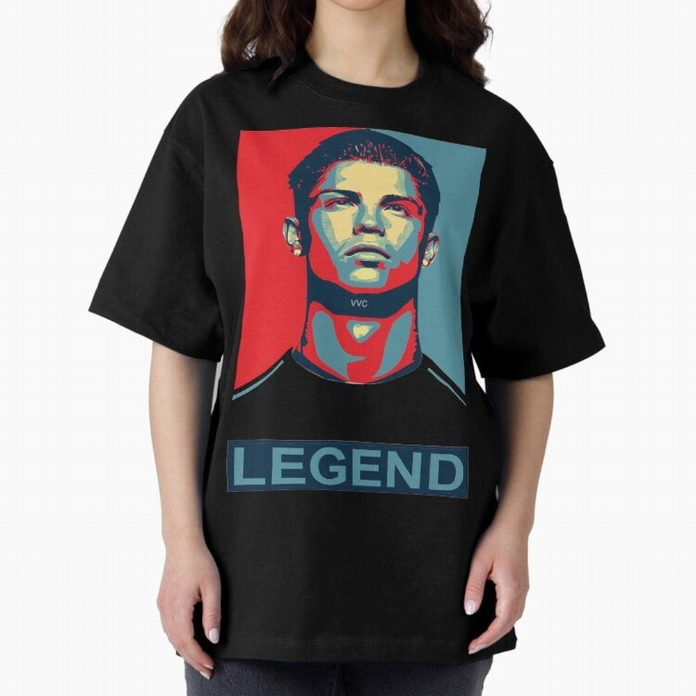 cristiano ronaldo legend Es Oversized T-Shirt Support Iconic Players in Global Football Passion for FIFA World Cup 2026 Group Stage, Driven by Neymar, England, Champion Mindset, Group Stage Buzz, Knockout Tension and Passionate Fan Culture; Created