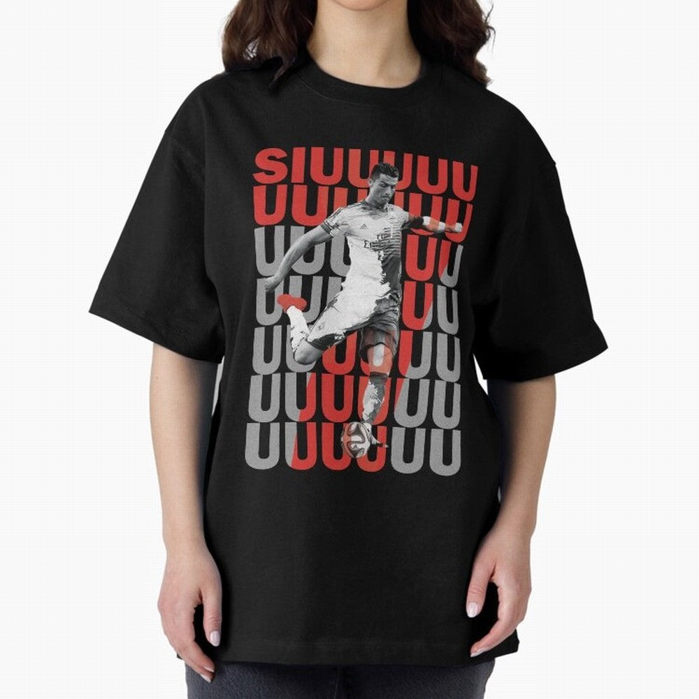 Siuuuuuu Cristiano Ronaldo Oversized T-Shirt Share the Excitement of FIFA World Cup 2026 Group Stage for Fans of Haaland and Mbappe and England and Germany, Bringing Championship Spirit, Famous Goals, Roaring Crowds and International Football