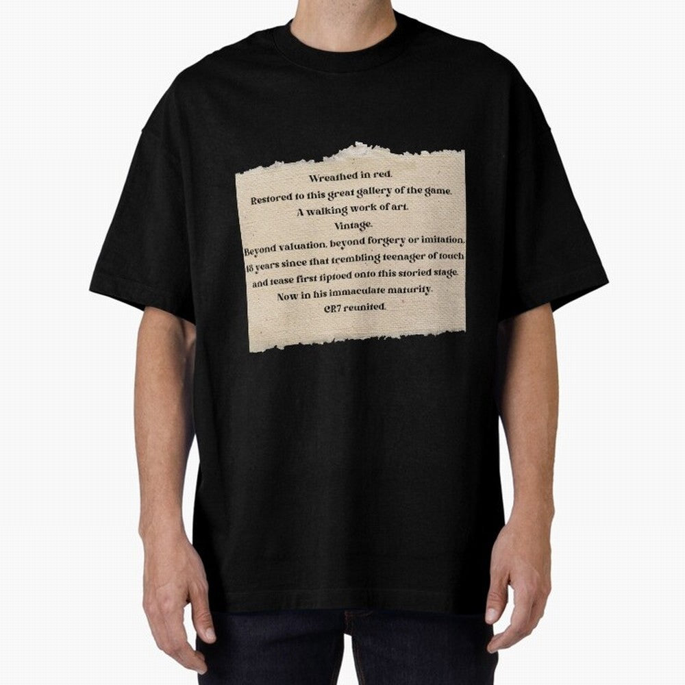 Cristiano Ronaldo Peter Drury Oversized T-Shirt Unlock Match Day Hype around FIFA World Cup 2026, Cristiano Ronaldo, Haaland and CR7, Argentina and Brazil, Classic Soccer Heritage, Championship Pressure, Fan Loyalty and International Pride; Created