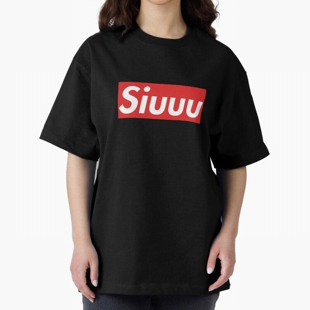 Siuu Oversized T-Shirt Capture FIFA World Cup 2026 Spirit, Made for France and Portugal, Messi and Cristiano Ronaldo, Match Day Excitement, Supporter Culture, Golden Goals and Global Football Passion; Perfect for Supporters Who Want Bold Football