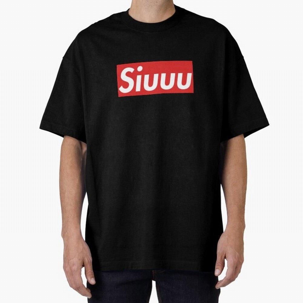 Siuu Oversized T-Shirt Capture FIFA World Cup 2026 Spirit, Made for France and Portugal, Messi and Cristiano Ronaldo, Match Day Excitement, Supporter Culture, Golden Goals and Global Football Passion; Perfect for Supporters Who Want Bold Football