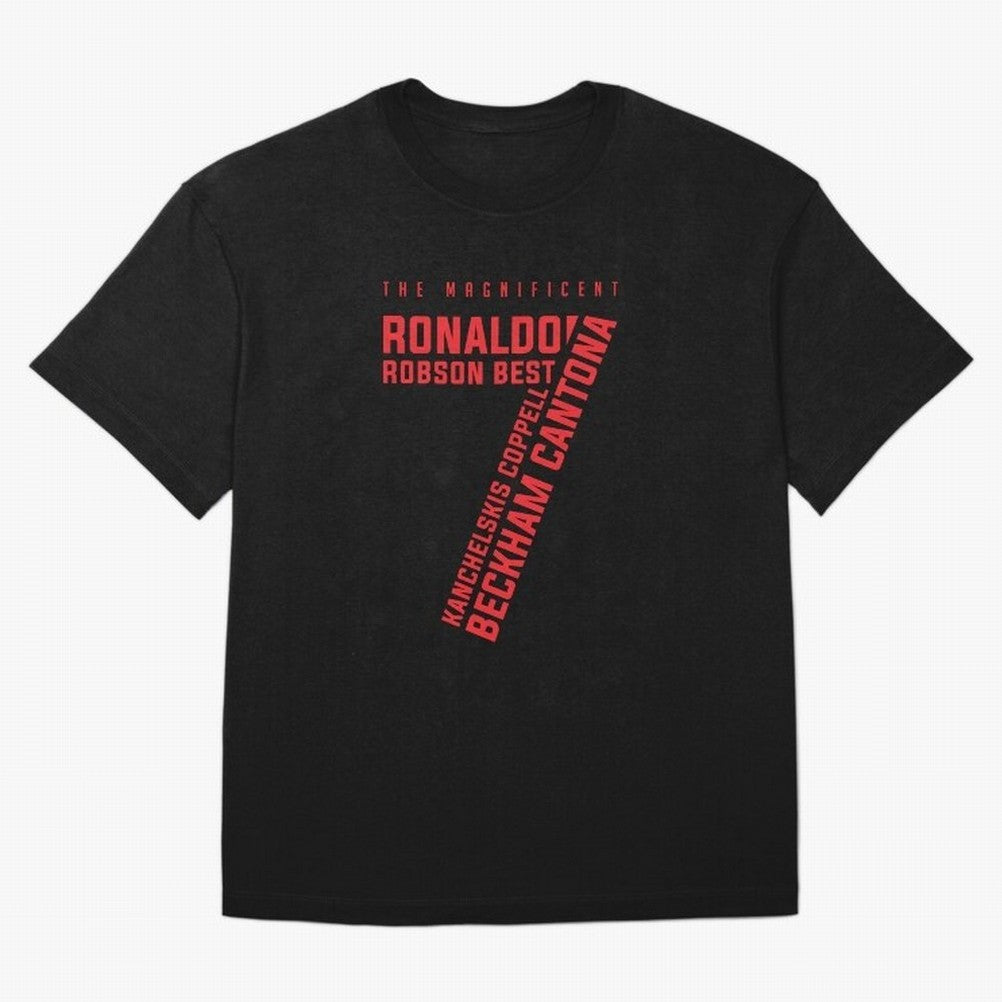 The Magnificent Seven - Man Utd Oversized T-Shirt Celebrate Golden Goal Energy in FIFA World Cup 2026 USA Canada Mexico Capturing Cristiano Ronaldo, Haaland and CR7, Argentina, France and Brazil Energy, Match Day Excitement, Supporter Culture,